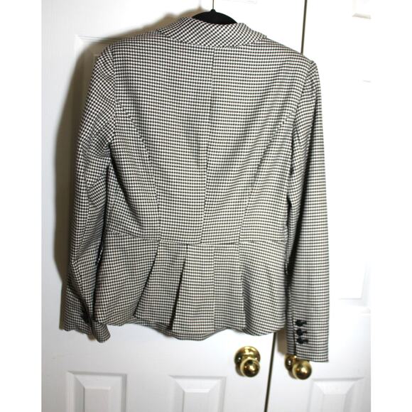 White House Black Market Houndstooth One Button Blazer sz 8 - Picture 3 of 4